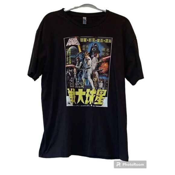 Next Level Apparel Other - Star Wars New Hope Japanese Movie Poster T Shirt Mens Retro Tee Black XL